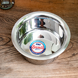 取っ手のないインドの鍋　バゴーナー　パティラ 容量：1.1L程度 外径：約17.5cm ステンレス製 - サブ2