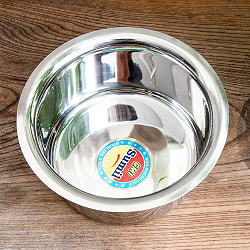 取っ手のないインドの鍋　バゴーナー　パティラ 容量：1.3L程度 外径：約19cm ステンレス製 - サブ2