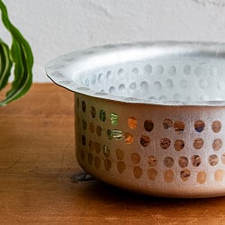 【約1L程度】 取っ手のない独特のインド鍋　バゴーナー　パティラ アルミ製 - サブ3