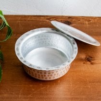 【約1L程度】 取っ手のない独特のインド鍋 バゴーナー パティラ アルミ製