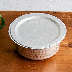 【約1.7L程度】 取っ手のない独特のインド鍋　バゴーナー　パティラ アルミ製 - サブ2