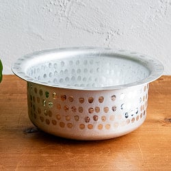 【約1.7L程度】 取っ手のない独特のインド鍋　バゴーナー　パティラ アルミ製 - サブ3