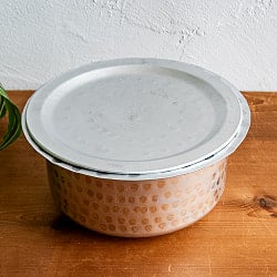 【約2L程度】 取っ手のない独特のインド鍋　バゴーナー　パティラ アルミ製 - サブ2