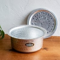 【約2.7L程度】 取っ手のない独特のインド鍋 バゴーナー パティラ アルミ製