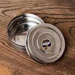 だいぶ大きめのステンレスのマサラケース・小物入れ 直径：9.5cm程度 - サブ5