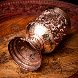 カシミールの重厚な精細彫金 脚付きグラス 高さ：12.5cm程度 - サブ5