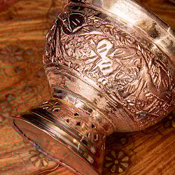 カシミールの重厚な精細彫金 脚付ボウル 高さ：11cm程度 - サブ4