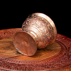 カシミールの重厚な精細彫金 脚付ボウル 高さ：11cm程度 - サブ5