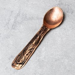 カシミールの重厚な精細彫金 ティースプーン(ID-TBLWR-1385)