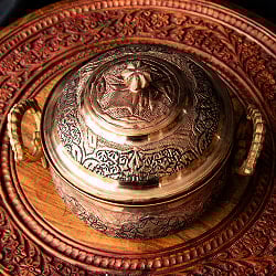 カシミールの重厚な精細彫金 取っ手付きポット - サブ2