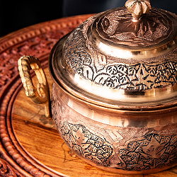 カシミールの重厚な精細彫金 取っ手付きポット - サブ3