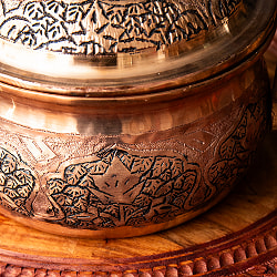 カシミールの重厚な精細彫金 取っ手付きポット - サブ4