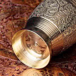 高級感のある ブラスのゴブレット ピーコック 高さ10cm - サブ5