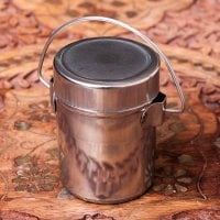 【ハンドル付き!】ステンレスのミニマサラケース・小物入れ 高さ:約6cm程度