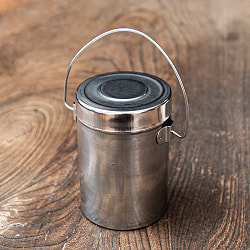 【ハンドル付き！】ステンレスのミニマサラケース・小物入れ 高さ：8.5cm程度 - サブ3