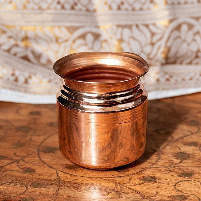 カッパーベイビーロタ　インドの水さし【銅製】　No.1[約4.7cm×約4.6cm] 約60mlの写真銅,水差し,礼拝用品,ロタ,LOTA,祭壇,プージャ,お祈り,ヒンドゥー教