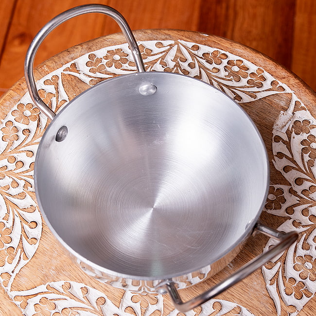 インド鍋 アルミニウム 調理用カダイ【直径：約15cm　約700ml】 4 - 上からの写真です