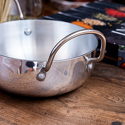 インド鍋 アルミニウム 調理用カダイ【直径：約16.5cm　約1100ml】 - サブ3