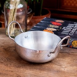 インド鍋 アルミニウム 調理用カダイ【直径:約16.5cm 約1100ml】