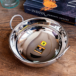 高級ステンレスカダイ〔No.9〕 （直径：約16.7cm 約800ml） 厚みのあるずっしりとした作り　プレミアムレンジ[装飾持ち手付]サービングパン　食器・お皿 - サブ3