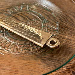 高級感のある槌目模様インドのブラスレードル ラドル 穴あり　約37cm - サブ5