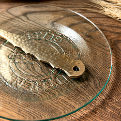 高級感のある槌目模様インドのブラスレードル ラドル  約35cm - サブ5