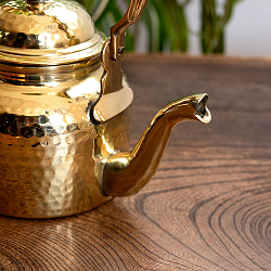 インドの豪華絢爛 ブラスケトル やかん ティーポット  約500ml - サブ5