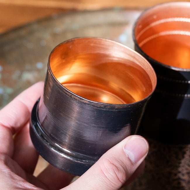 アーユルヴェーダ 高級銅製コップ付き水差し　ダマスク柄が美しい　ウォーターカラフェ　ピッチャー　冠水瓶〔約1000ml〕 18 - 【デザイン：No.2】