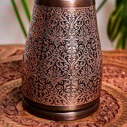 アーユルヴェーダ 高級銅製コップ付き水差し　ダマスク柄が美しい　ウォーターカラフェ　ピッチャー　冠水瓶〔約1000ml〕 - サブ3