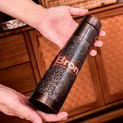 アーユルヴェーダ 高級銅製ウォーターボトル　水筒　ダマスク柄が美しい　マグボトル　水差し〔約700～800ml〕 - サブ2