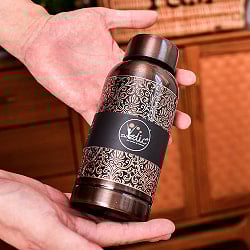 アーユルヴェーダ 高級銅製ウォーターボトル　水筒　ダマスク柄が美しい　マグボトル　水差し〔約600ml〕 - サブ2