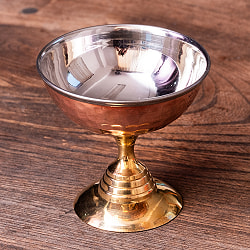 インドの高級ホテル気分 アイスクリーム ＆ デザートカップ ブラス脚と銅の槌目模様が美しい - サブ3