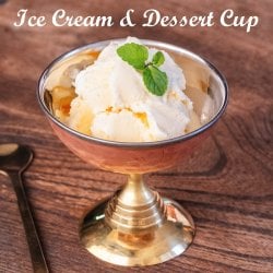 インドの高級ホテル気分 アイスクリーム & デザートカップ ブラス脚と銅の槌目模様が美しい