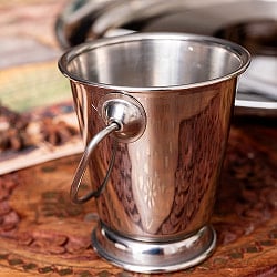 〔No.1〕ステンレス製　取っ手付きバケツ型　ソースポット　チャトニサーバー　ディップソース　約150ml - サブ4