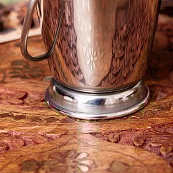 〔No.1〕ステンレス製　取っ手付きバケツ型　ソースポット　チャトニサーバー　ディップソース　約150ml - サブ5