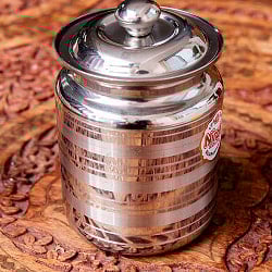 〔約300ml〕レードル付き　シュガーポット　ギーポット　レトロな形にモダンな風合いが魅力　ステンレス製 - サブ3