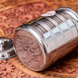 〔約300ml〕レードル付き　シュガーポット　ギーポット　レトロな形にモダンな風合いが魅力　ステンレス製 - サブ5