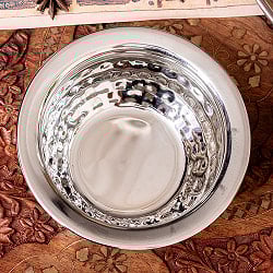 美しい槌目仕上げ　ステンレス・ハンディ　1人分カレーなどへ〔約12.7cm×約5.5cm 約400ml〕 - サブ3