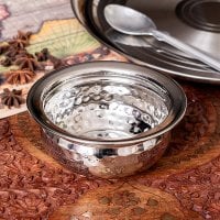 美しい槌目仕上げ ステンレス・ハンディ 1人分カレーなどへ〔約12.7cm×約5.5cm 約400ml〕