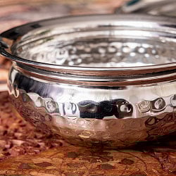 美しい槌目仕上げ　ステンレス・ハンディ　　3人分カレー　ビリヤニなどへ〔約16cm×約6.6cm 約800ml〕 - サブ2