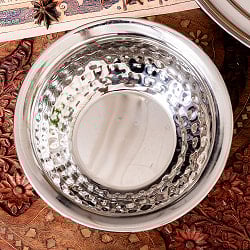 美しい槌目仕上げ　ステンレス・ハンディ　　3人分カレー　ビリヤニなどへ〔約16cm×約6.6cm 約800ml〕 - サブ3