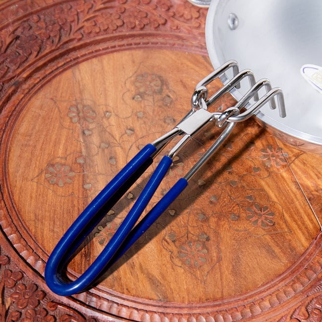 インドの鍋つかみ　Pakkad（パッカド）　やっとこ　バゴーナー・パティラ　ハンディなどへ 14 - No.4：ミディアム青系