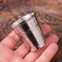 小さなステンレスのチャイカップ プージャグラス ショットグラスサイズ〔約5cm 約45ml〕