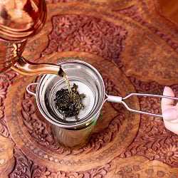 チャイの本場インドから　先端がじょうごになってて便利な茶こし　ティーストレーナー　メッシュフィルター　分解洗浄OK - サブ3