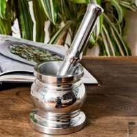 アルミ製のスパイスグラインダー クラシックな壺型 高さ:9.5cm