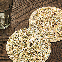 ムスリム職人の手仕事が息づく ブラスコースター 網目仕上げ - サブ2