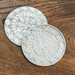 ムスリム職人の手仕事が息づく アルミコースター ハートフラワー - サブ4