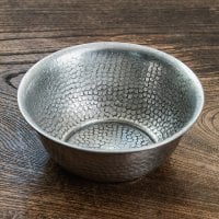 ムスリム職人の手仕事が息づく 薄彫り アルミボウル 直径:約12cm