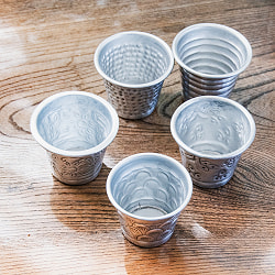 ムスリム職人の手仕事が息づく 薄彫り チャイカップ ショットグラス 高さ5.5cm程度 - サブ3