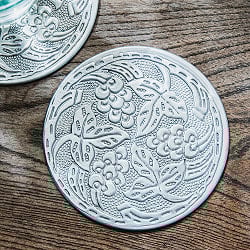 ムスリム職人の手仕事が息づく アルミコースター 花草 - サブ2